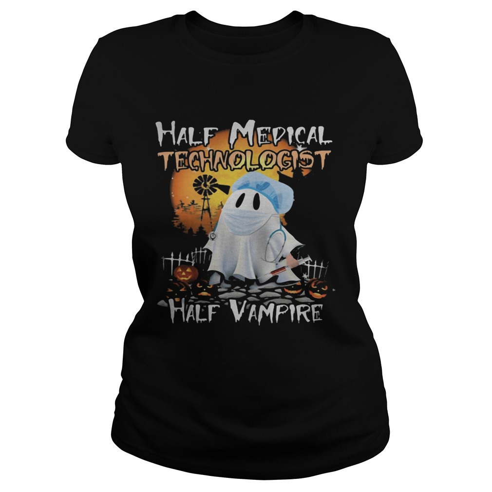 Halloween ghost half medical technologist half vampire  Classic Ladies