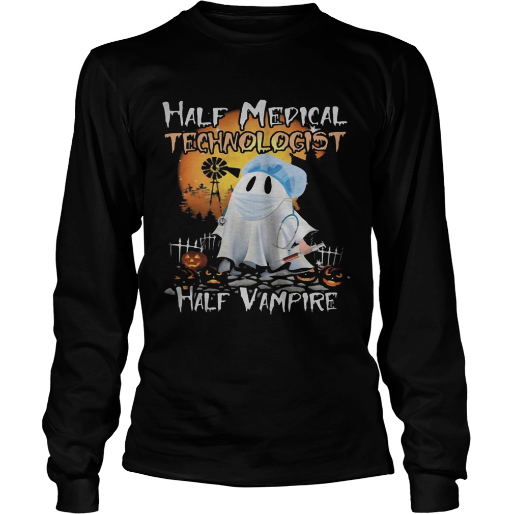 Halloween ghost half medical technologist half vampire  Long Sleeve