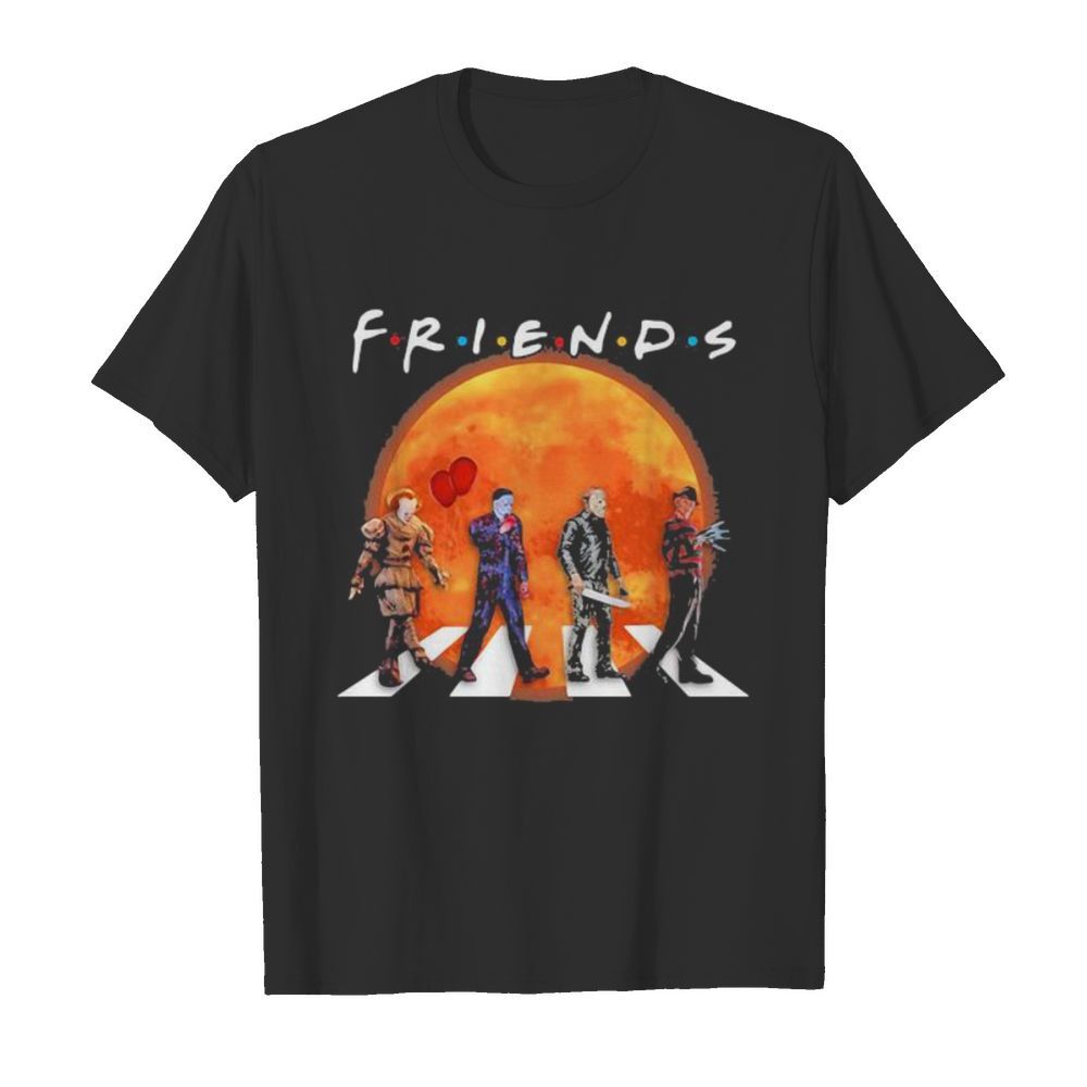 Halloween horror characters crossing the line friends moon  Classic Men's T-shirt