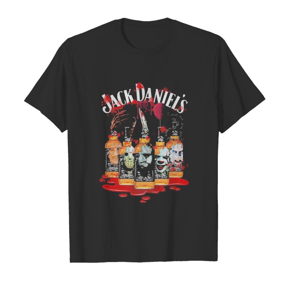 Halloween horror characters jack daniels shirt