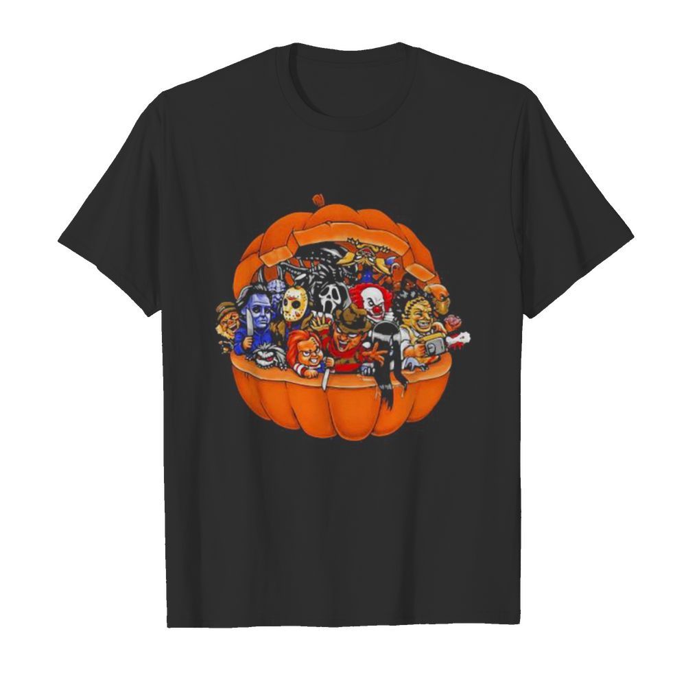 Halloween horror characters pumpkin shirt