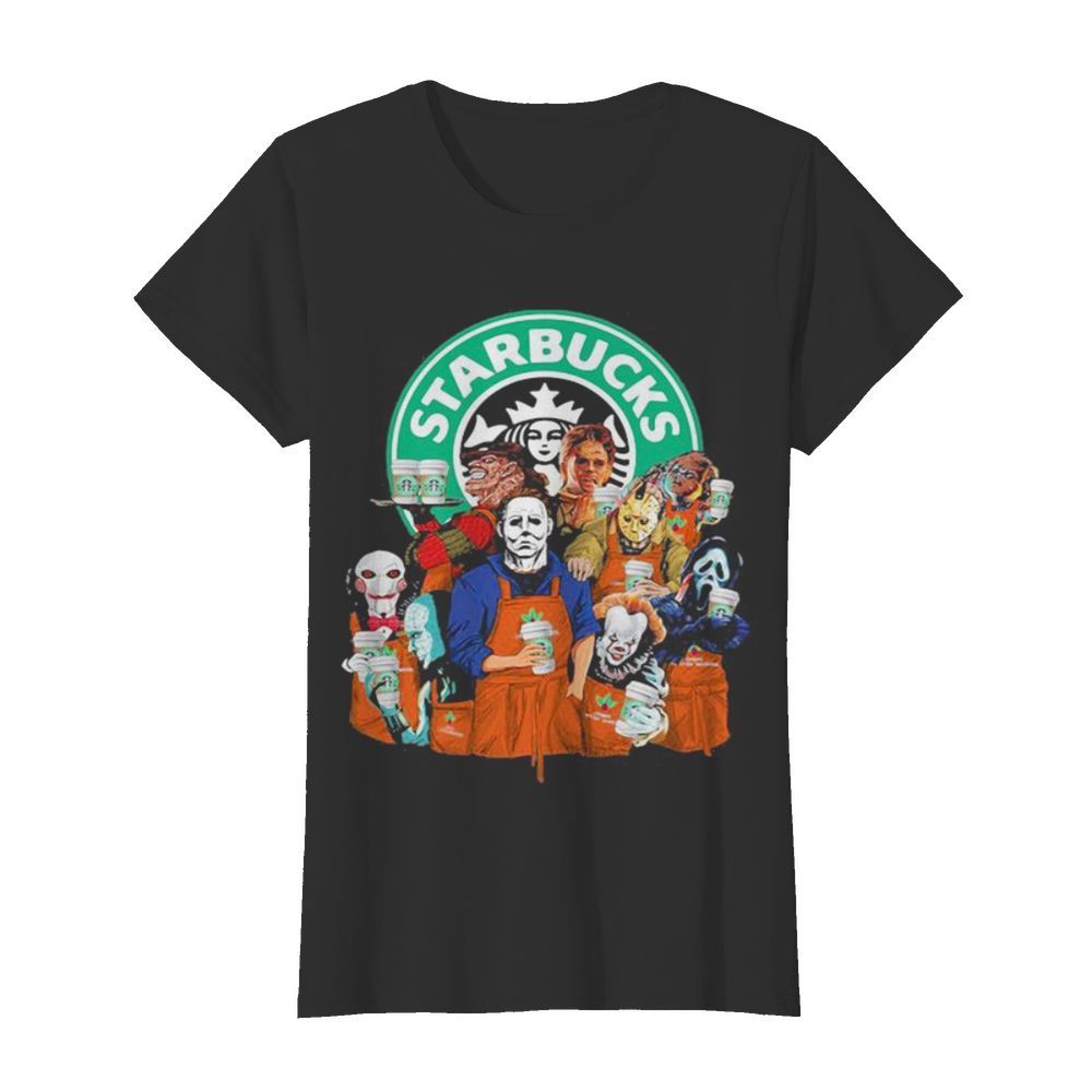 Halloween horror characters starbucks coffee  Classic Women's T-shirt