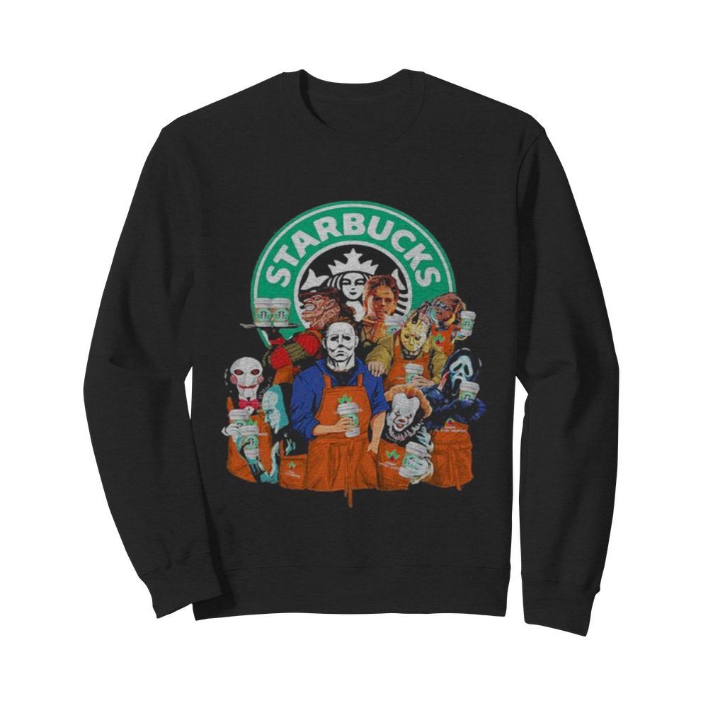 Halloween horror characters starbucks coffee  Unisex Sweatshirt