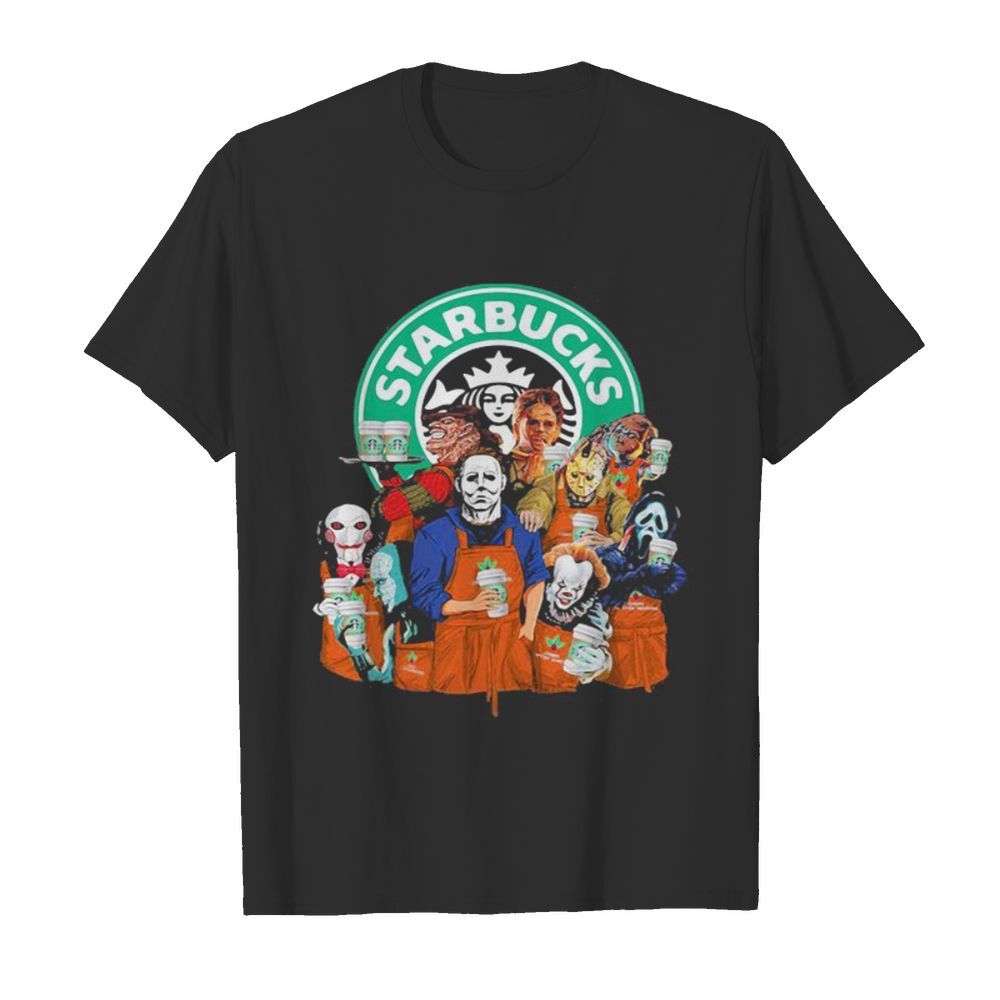 Halloween horror characters starbucks coffee  Classic Men's T-shirt