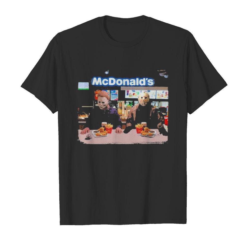 Halloween jason voorhees michael myers mcdonald’s shirt