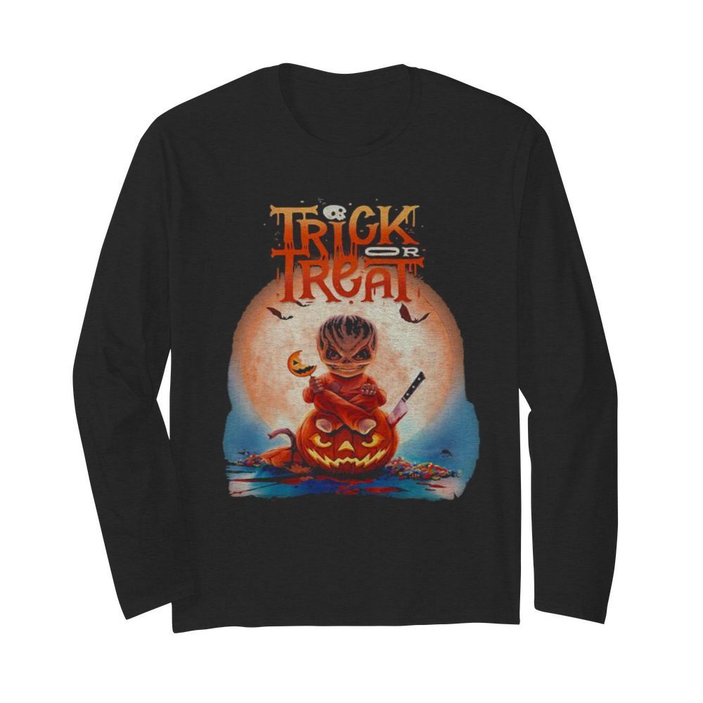 Halloween satan trick or treat  Long Sleeved T-shirt 