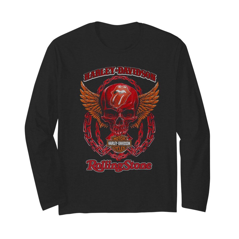 Harley Davidson Cycles Rolling Stone  Long Sleeved T-shirt 