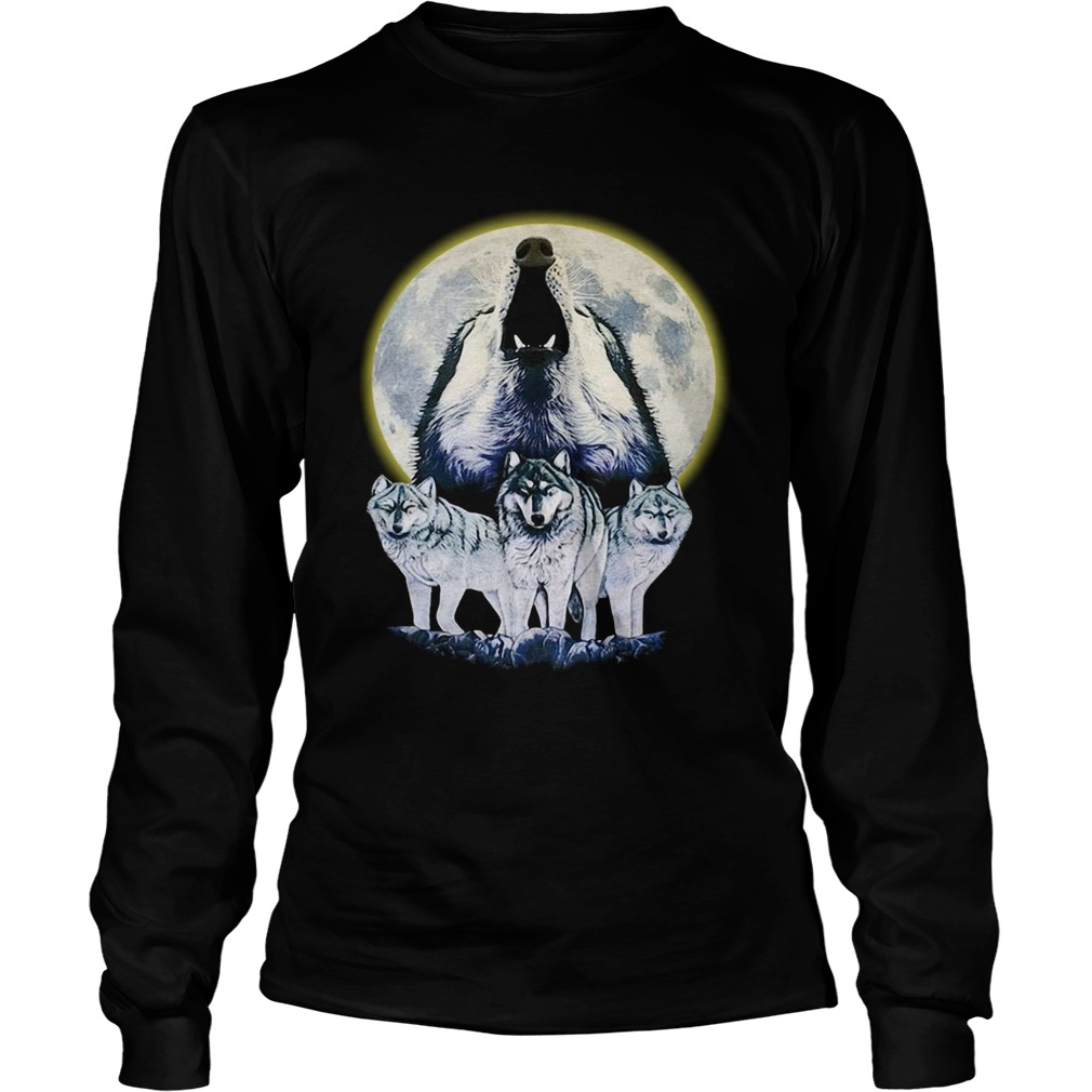 Howl At The Moon Vintage Wolf  Long Sleeve