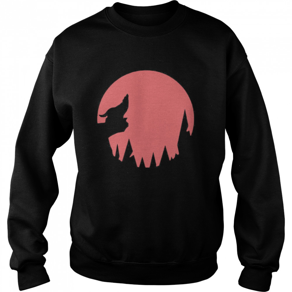 Howling on Full Moon Night Wolf  Unisex Sweatshirt