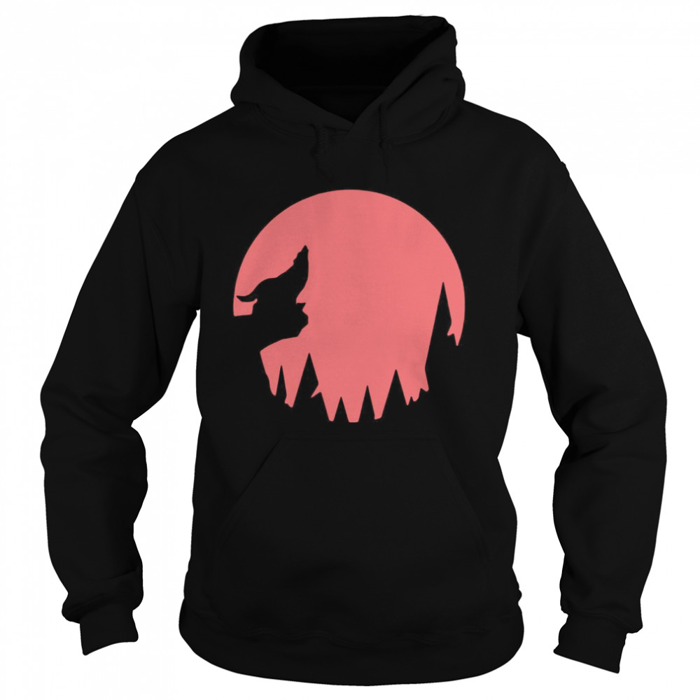 Howling on Full Moon Night Wolf  Unisex Hoodie