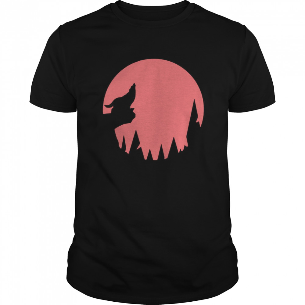 Howling on Full Moon Night Wolf  Classic Men's T-shirt