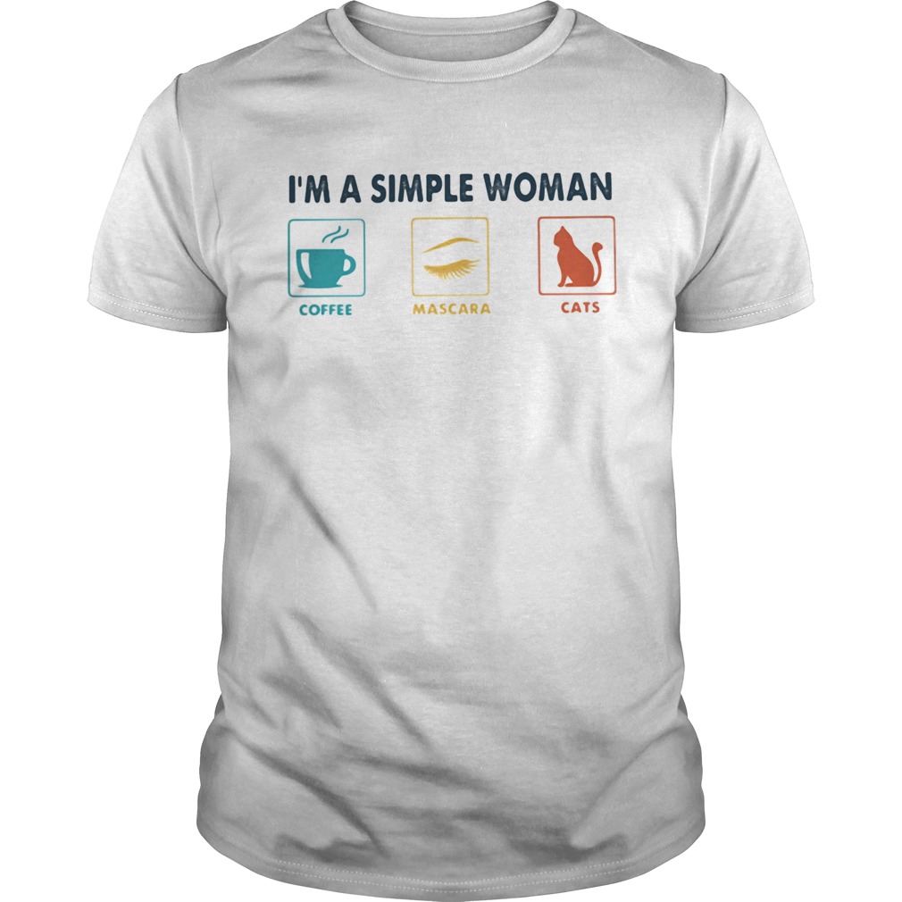 Im a simple woman coffee mascara cats shirt