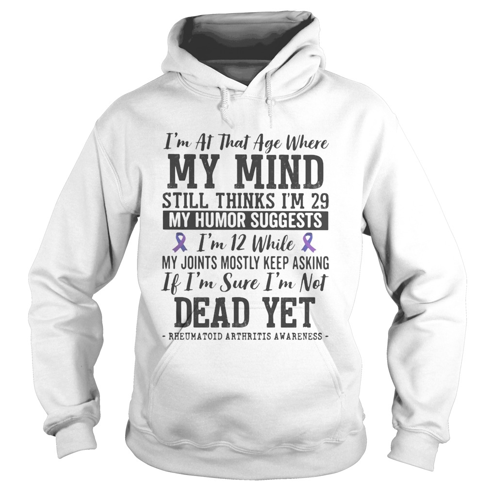 Im at that age where my mind still thinks im 29 My sense of humor suggests im 12  Hoodie