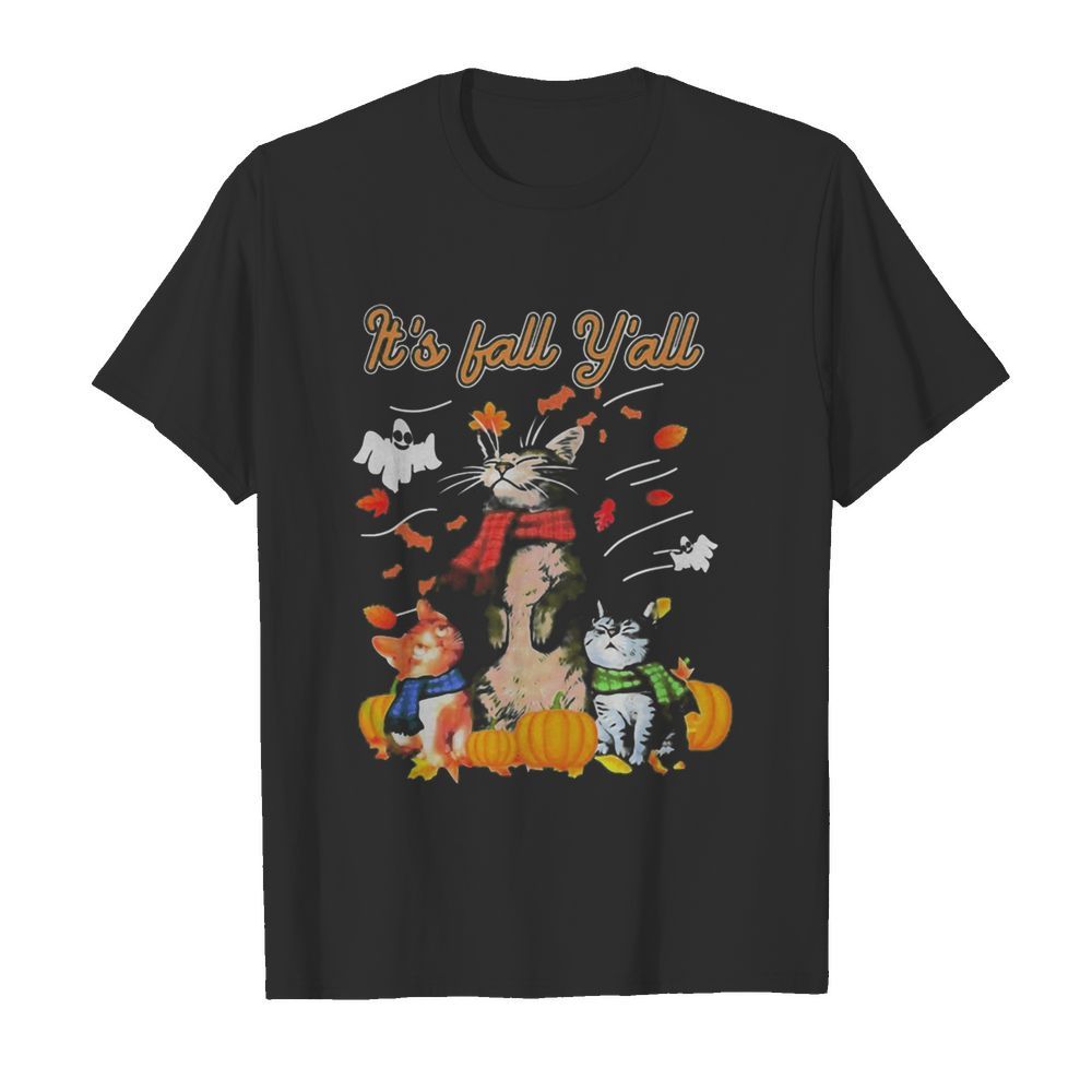 Its Fall Ya’ll Cats Pumpkin Halloween shirt