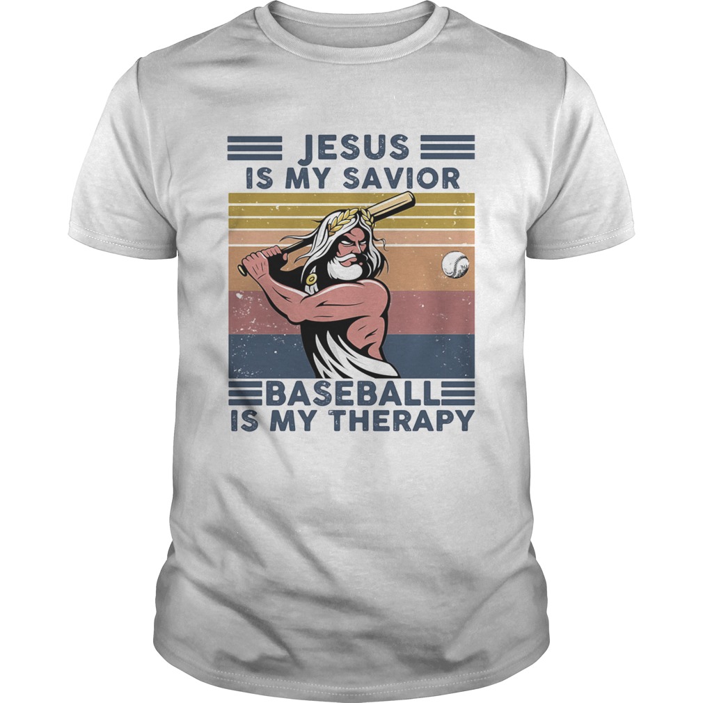 Jesus Is My Savior Baseball Is My Therapy Vintage Retro shirt