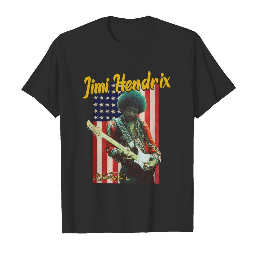 Jimi Hendrix American Flag Signature shirt