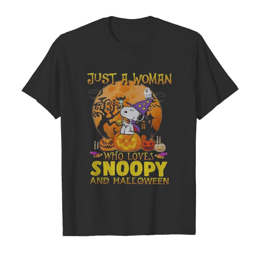 Just A Woman Who Loves Snoopy And Halloween  Classic Men's T-shirt