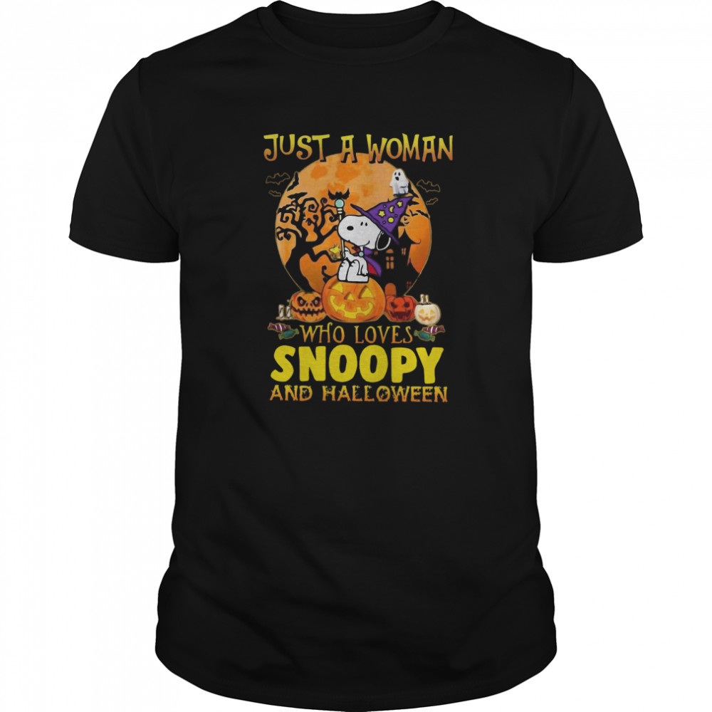 Just A Woman Who Loves Snp And Halloween shirt