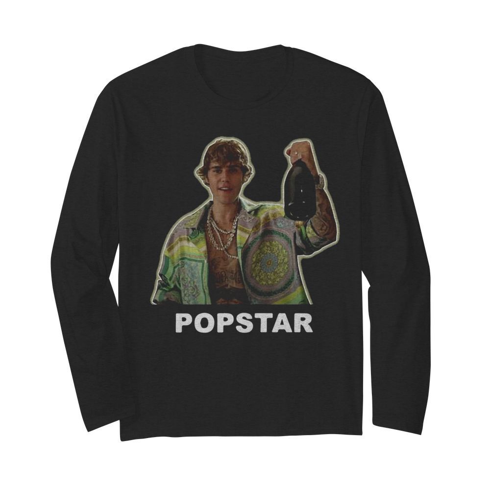 Justin Bieber Popstar  Long Sleeved T-shirt 