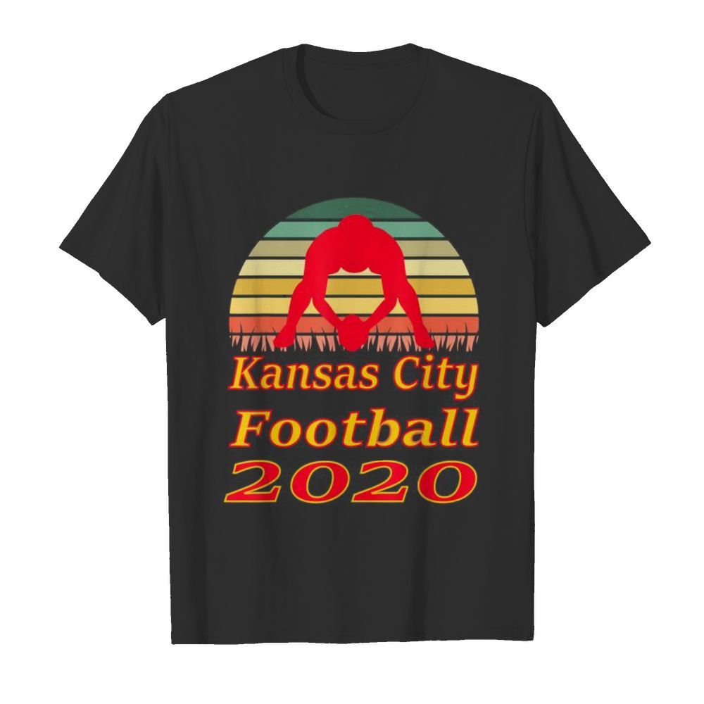 Kansas City Football 2020 Retro Sunset Red Lineman shirt