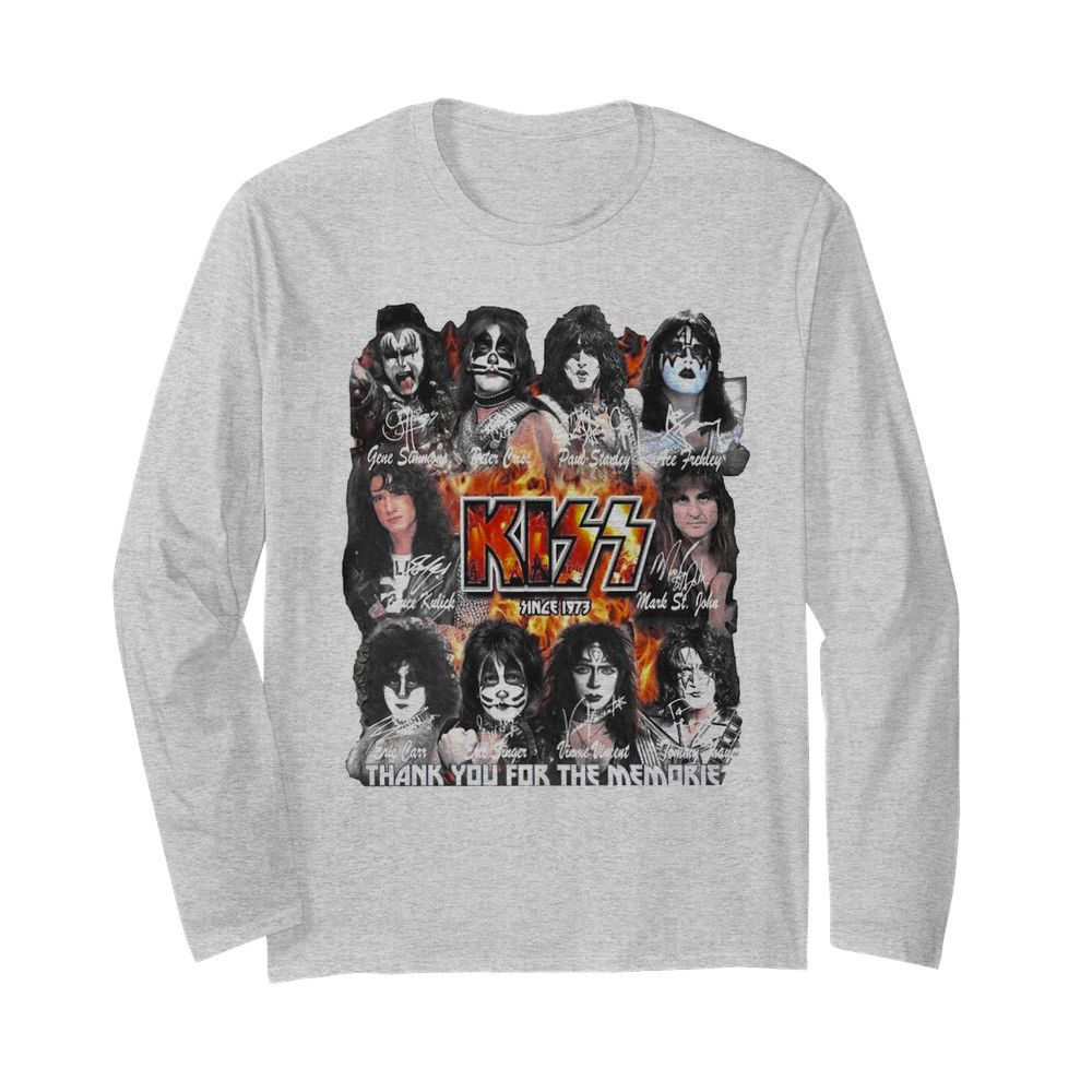 Kiss Since 1973 Thank You For The Memories Signature  Long Sleeved T-shirt 