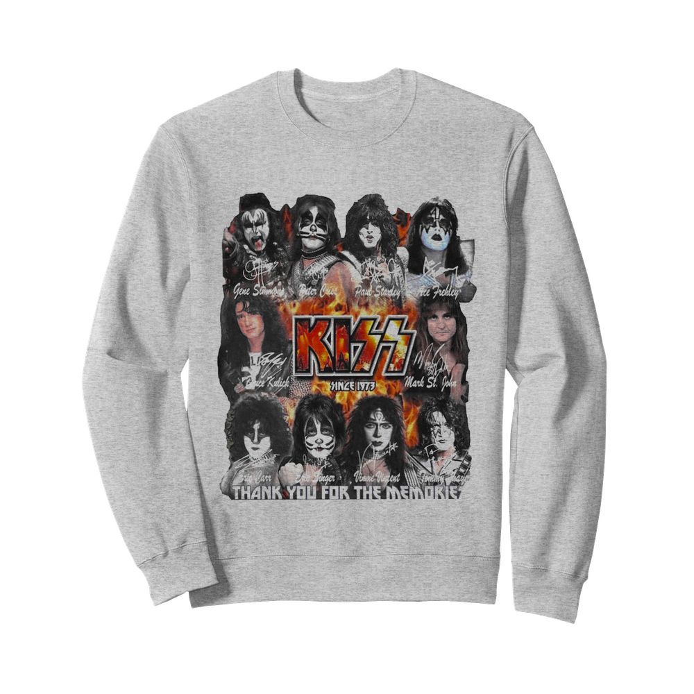 Kiss Since 1973 Thank You For The Memories Signature  Unisex Sweatshirt