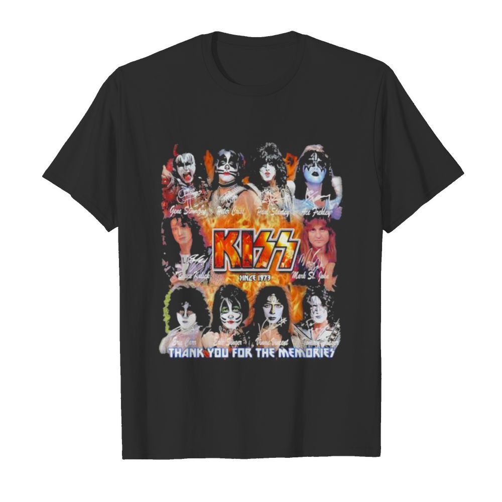 Kiss since 1973 thank for the memories signatures shirt