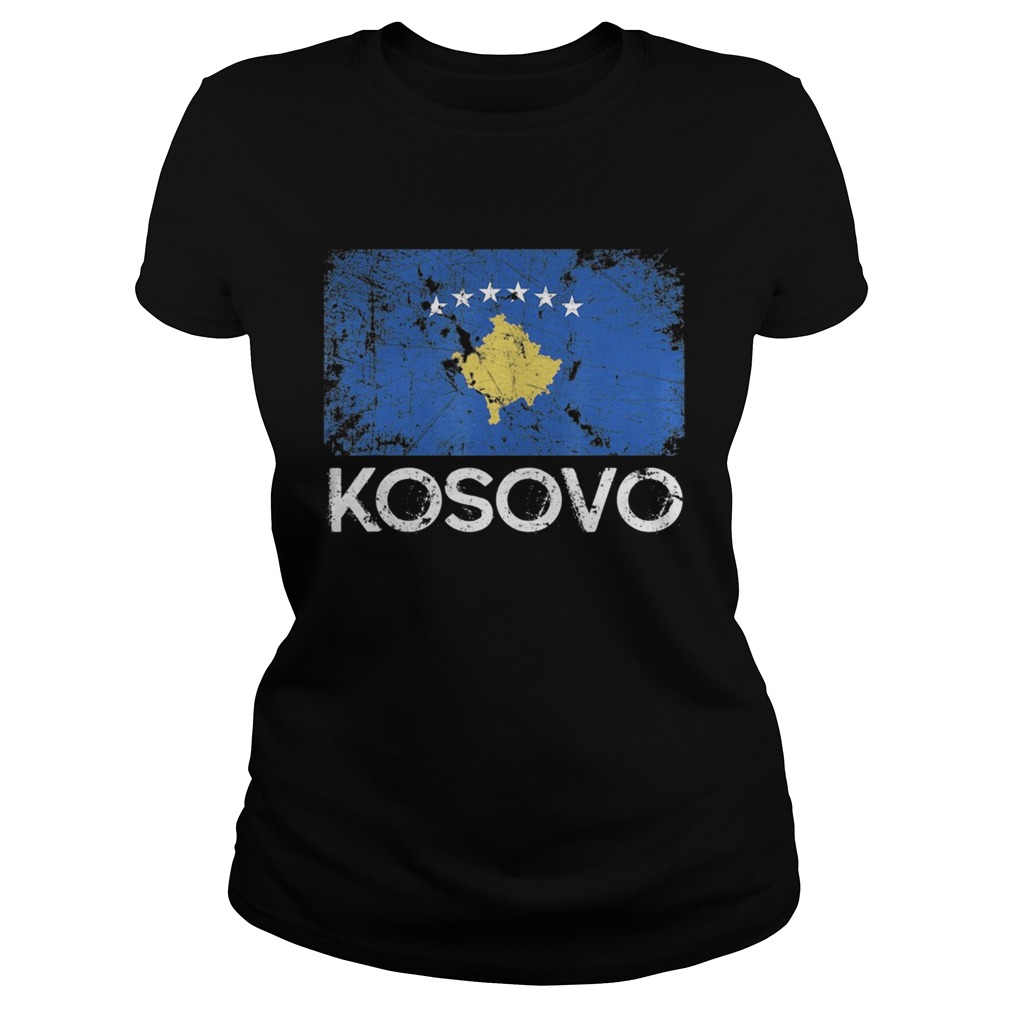 Kosovar Flag Vintage Made In Kosovo  Classic Ladies