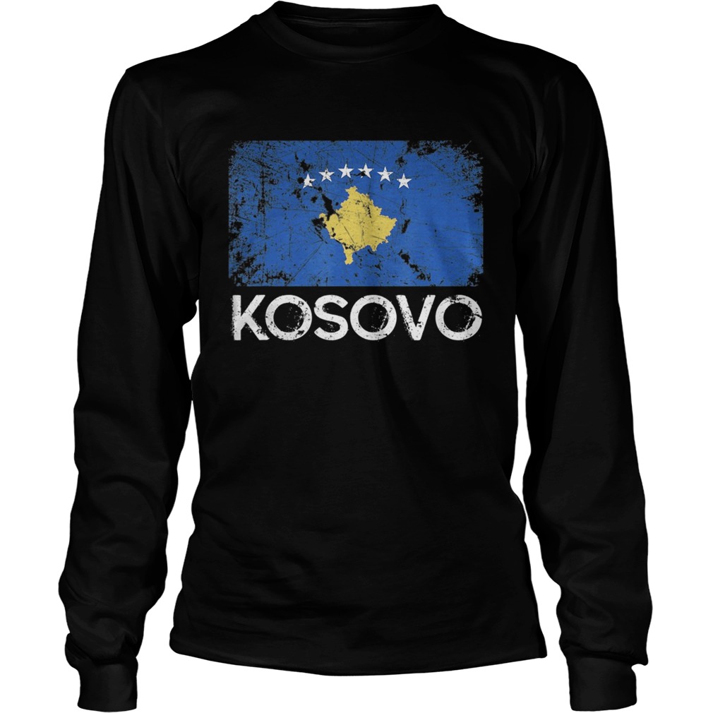 Kosovar Flag Vintage Made In Kosovo  Long Sleeve