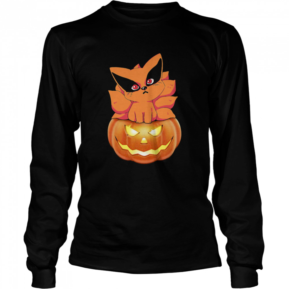 Kurama Pokemon Pumpkin Halloween  Long Sleeved T-shirt