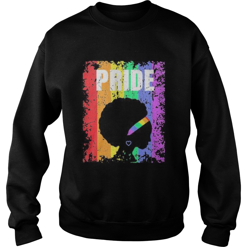 LGBT BLACK WOMAN RAINBOW GAY PRIDE  Sweatshirt