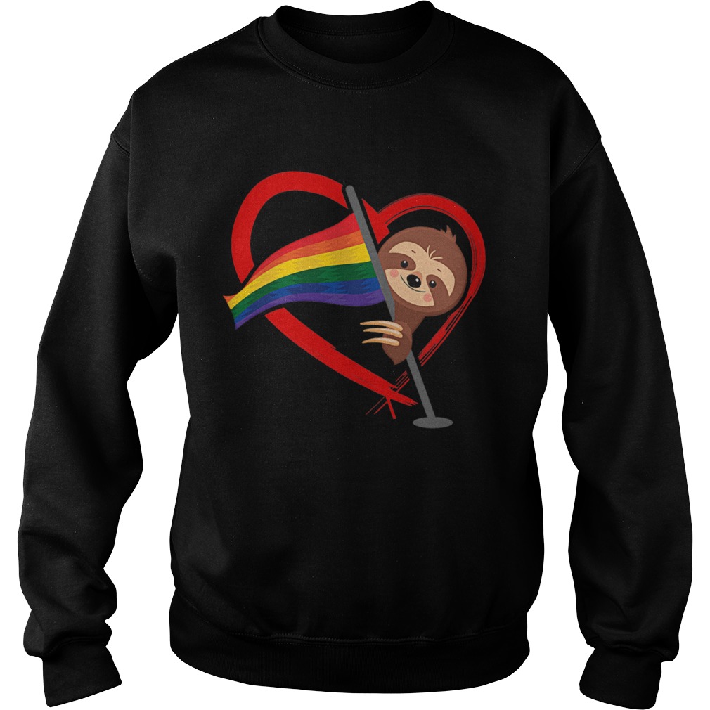 LGBT Flag T Shirt Sloth Gay Lesbian  Sweatshirt