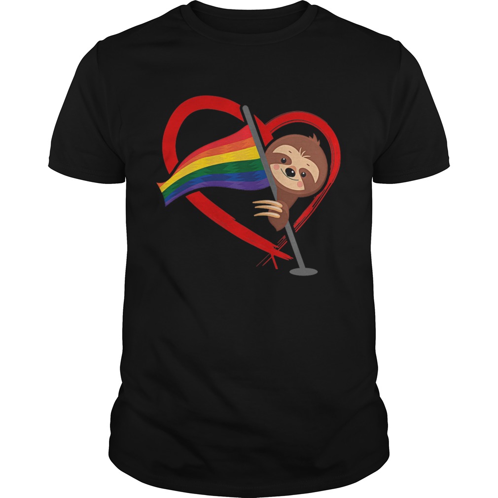 LGBT Flag T Shirt Sloth Gay Lesbian  Unisex