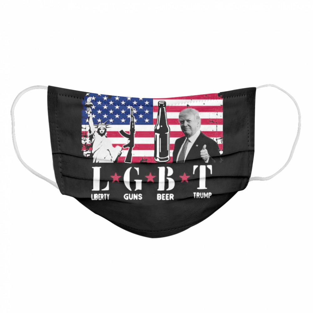 LGBT Liberty Guns Beer Trump American Flag  Cloth Face Mask