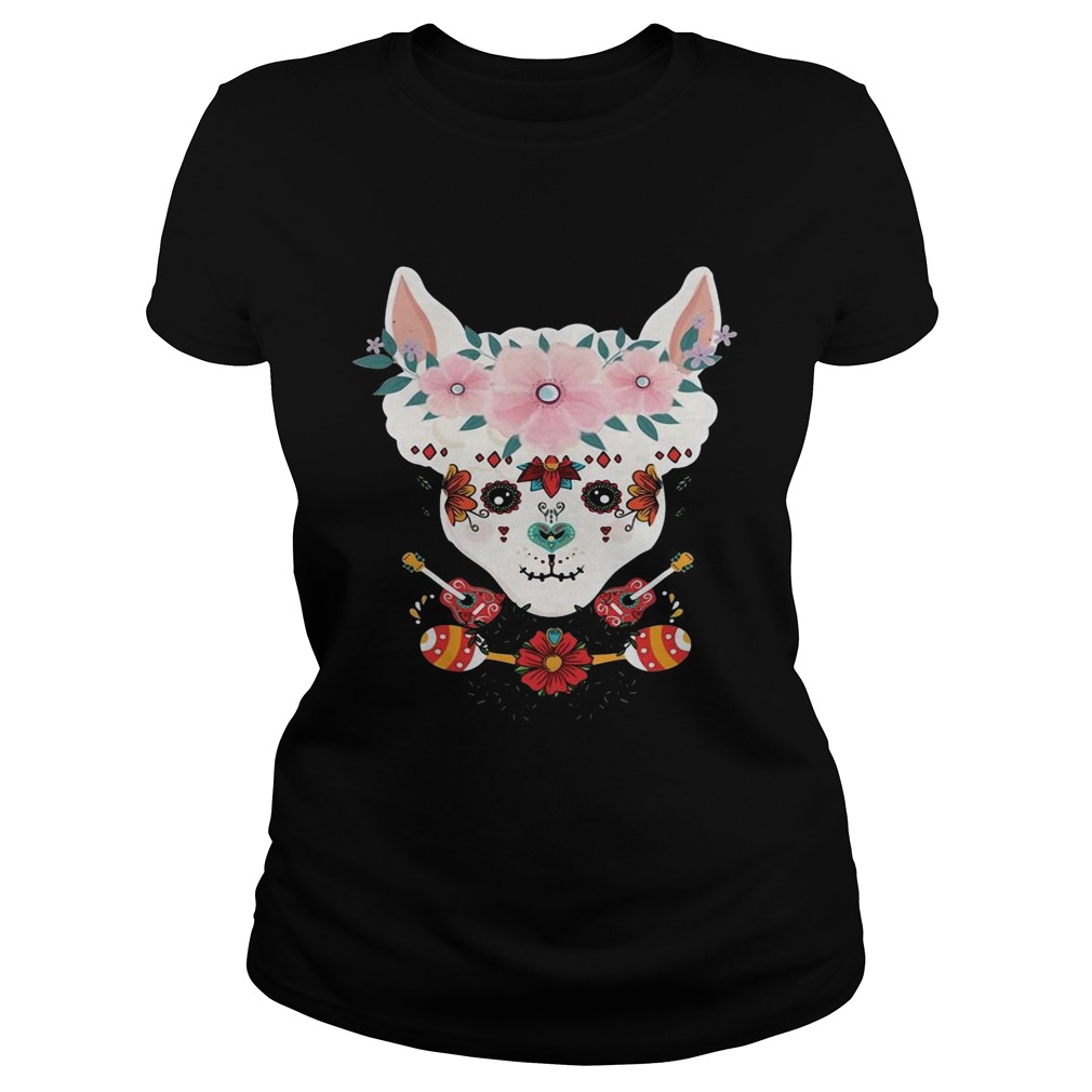 LLama Dia De Los Muertos Day Of The Dead Alpaca Calavera  Classic Ladies