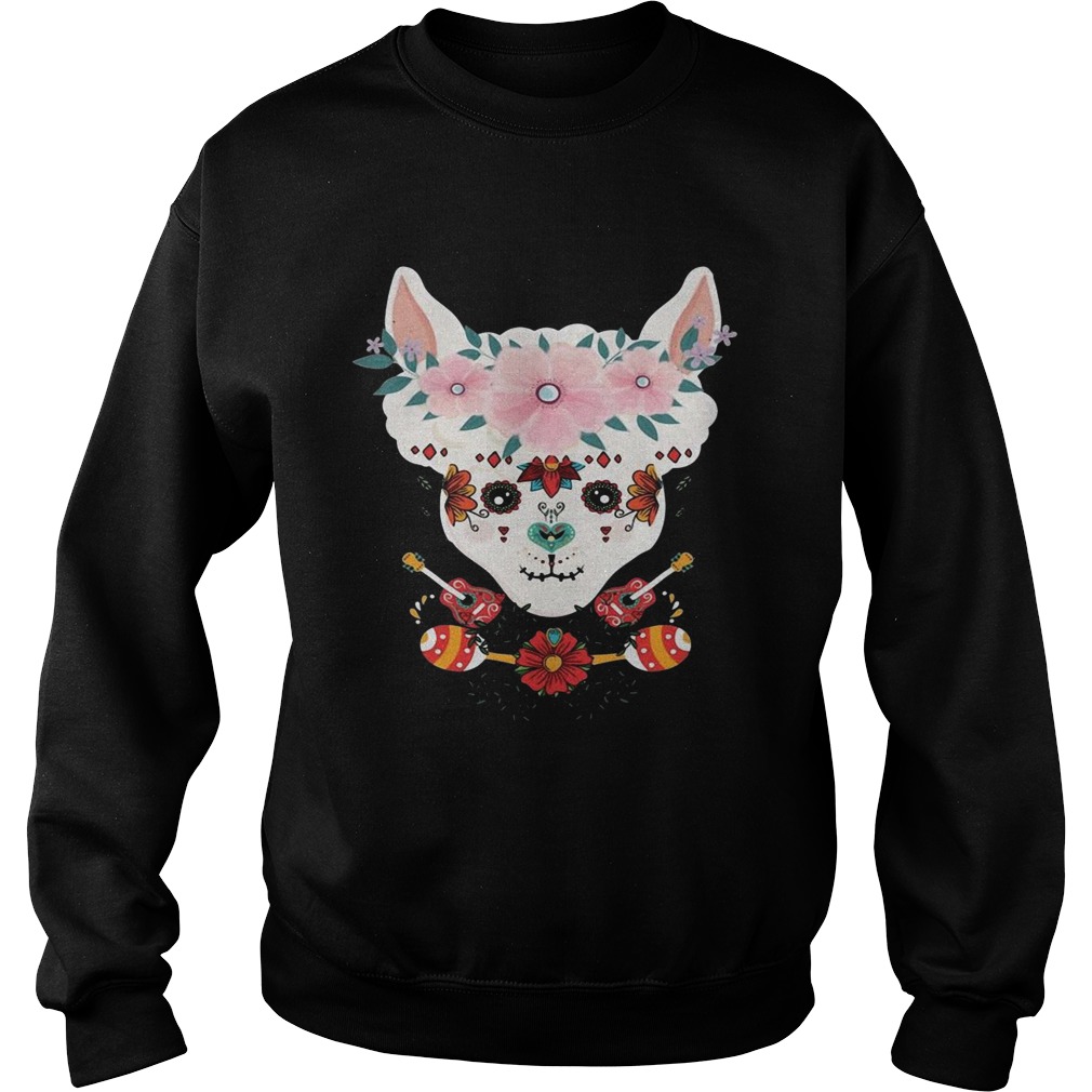 LLama Dia De Los Muertos Day Of The Dead Alpaca Calavera  Sweatshirt