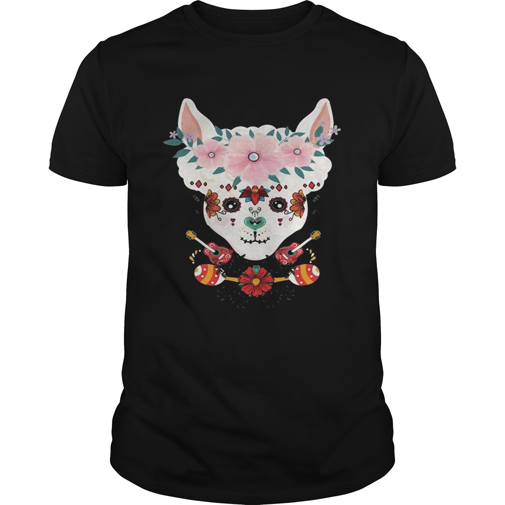 LLama Dia De Los Muertos Day Of The Dead Alpaca Calavera  Unisex