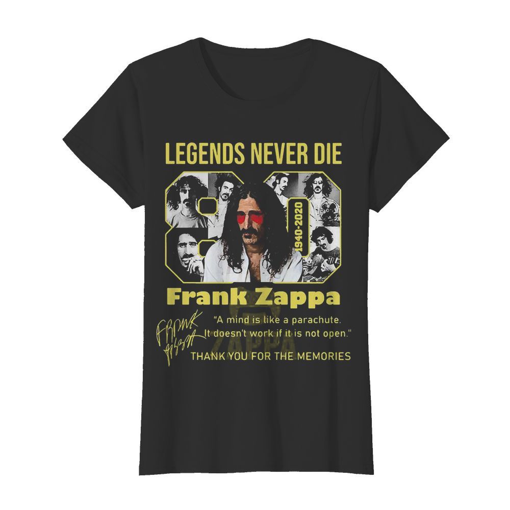 Legends Never Die 1940 2020 Frank Zappa Signature  Classic Women's T-shirt