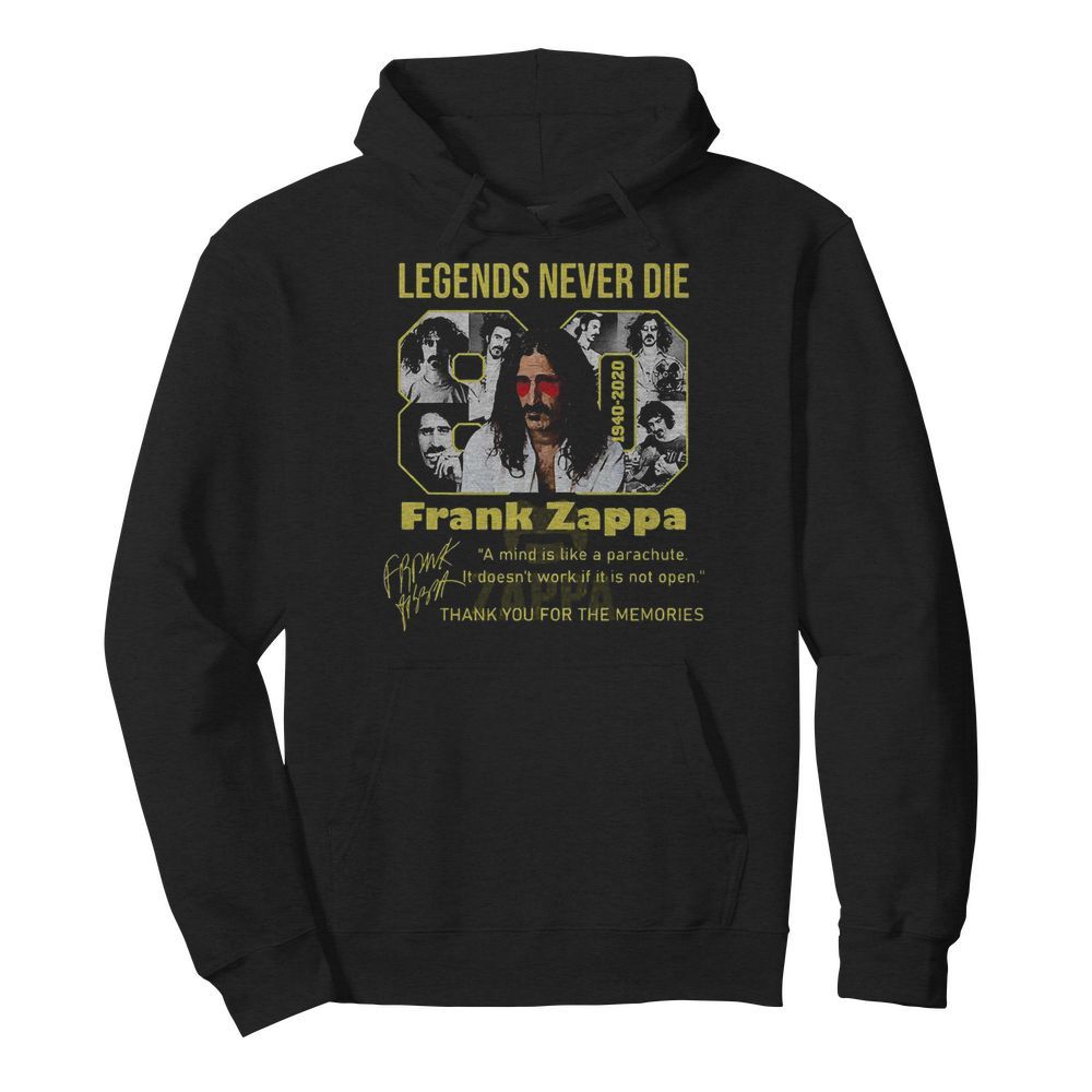 Legends Never Die 1940 2020 Frank Zappa Signature  Unisex Hoodie