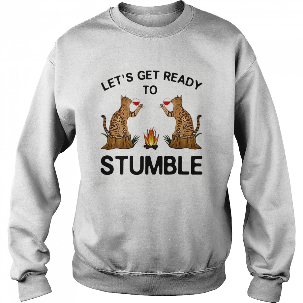 Let’s Get Ready To Stumble Cat Drinking Wine  Unisex Sweatshirt