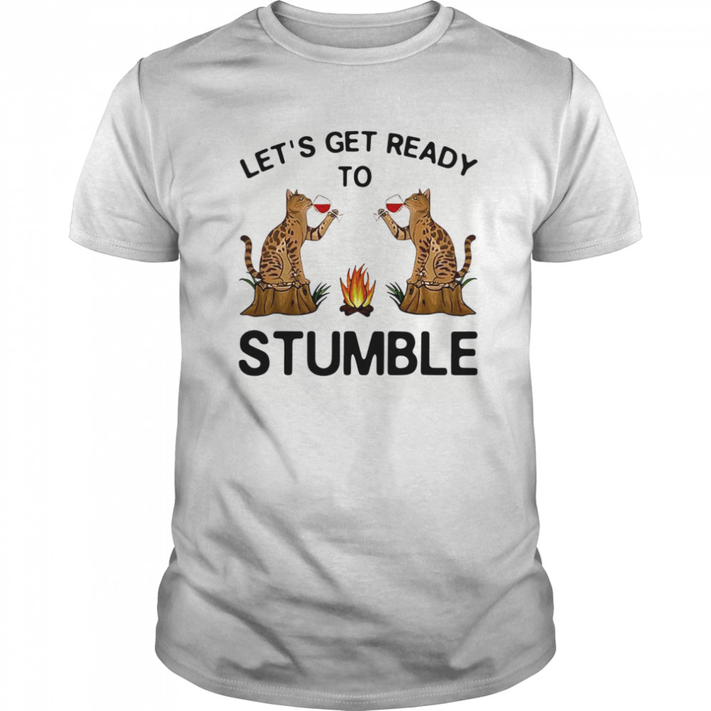 Let’s Get Ready To Stumble Cat Drinking Wine  Classic Men's T-shirt