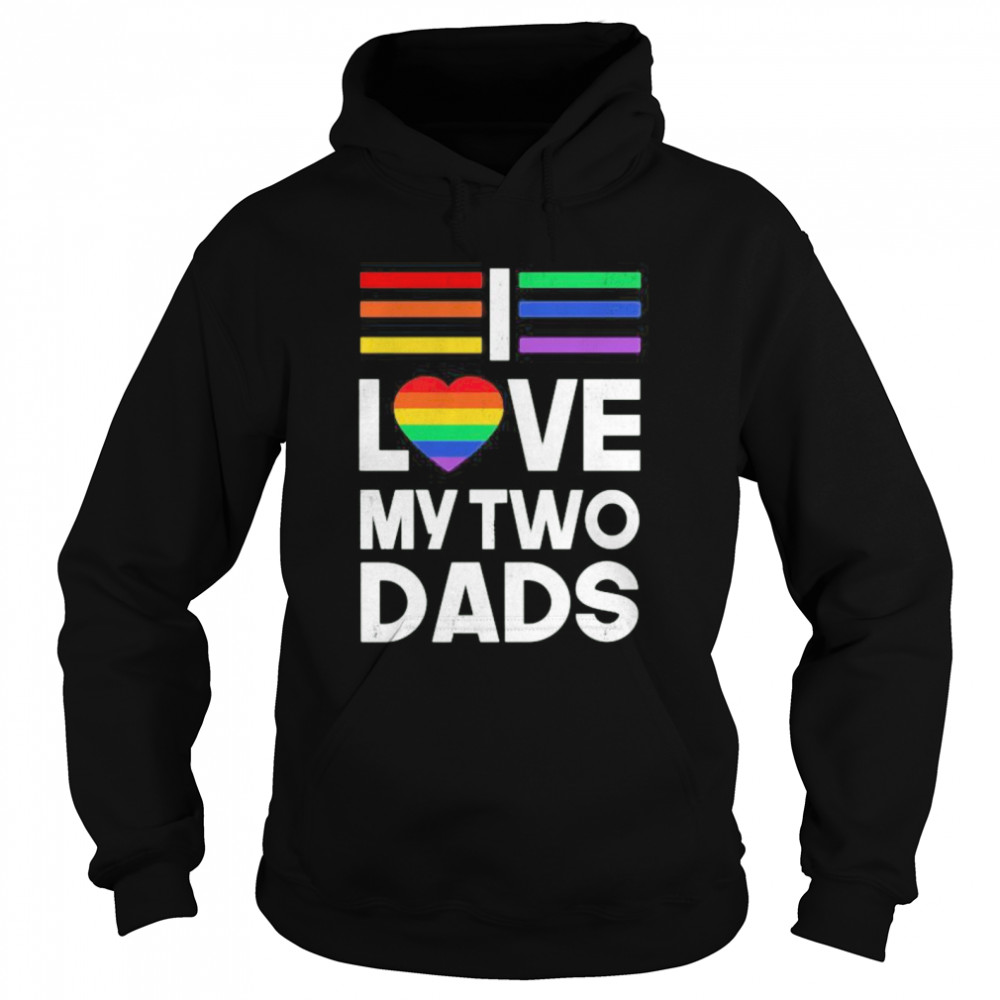 Lgbt love my two dads heart  Unisex Hoodie