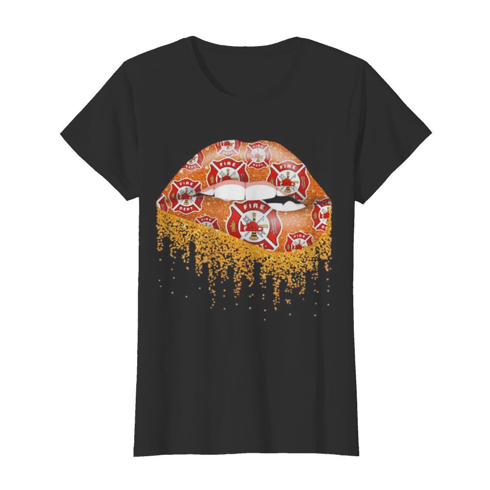 Lips firefighter logo diamond  Classic Women's T-shirt