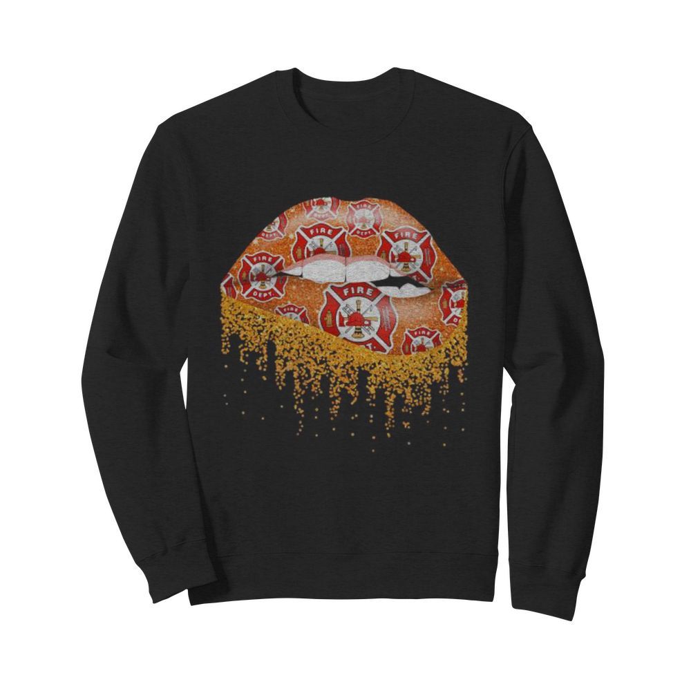 Lips firefighter logo diamond  Unisex Sweatshirt