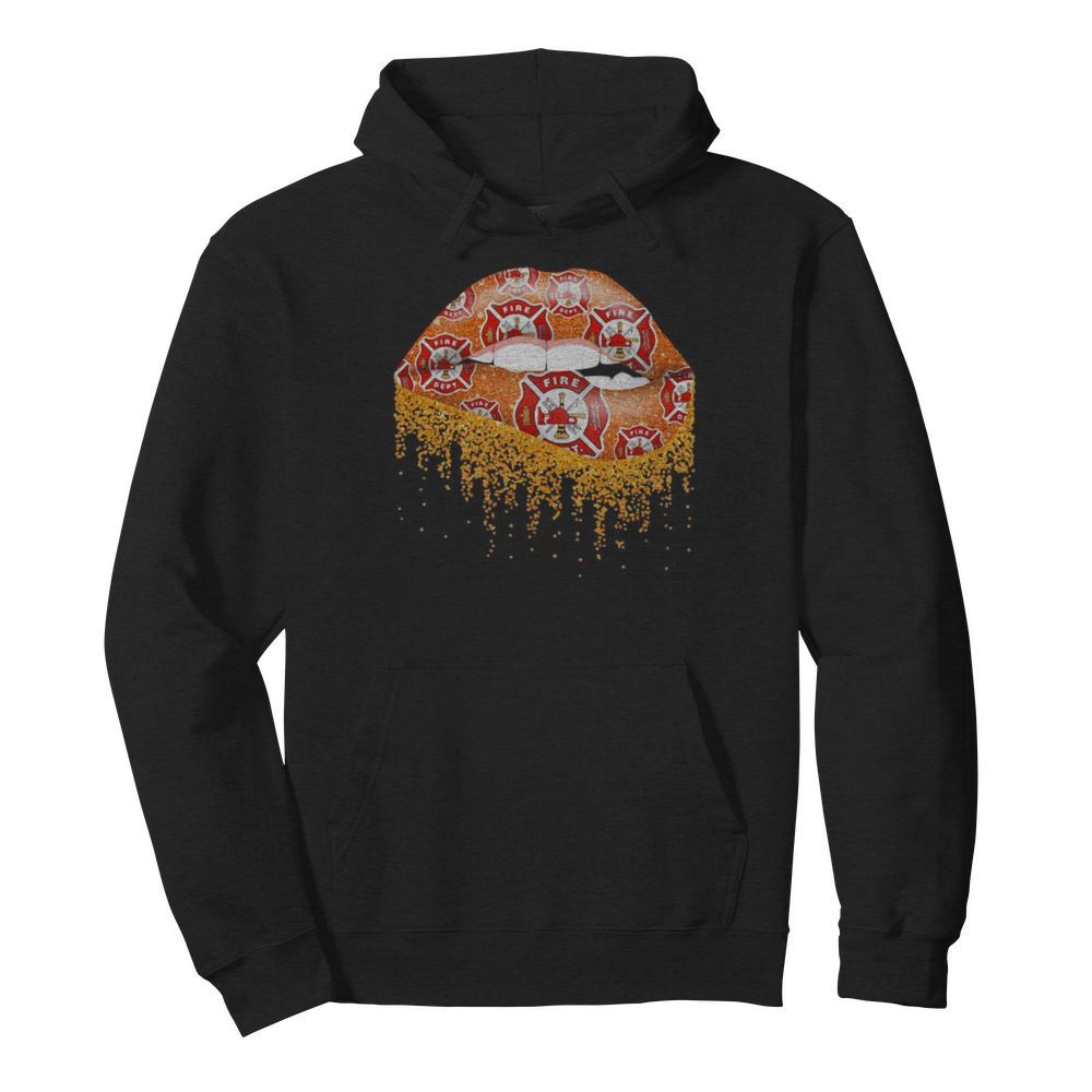 Lips firefighter logo diamond  Unisex Hoodie