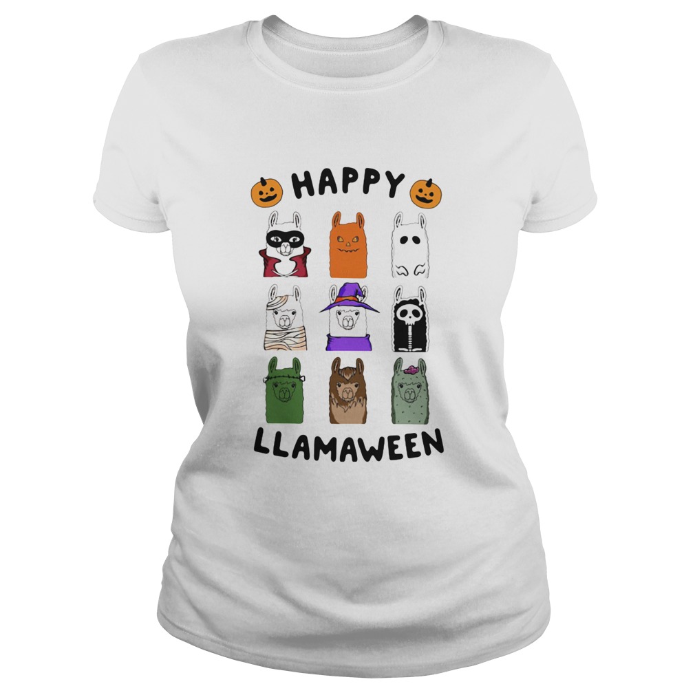 Llama Happy Llamaween Halloween  Classic Ladies