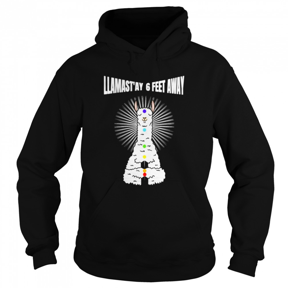 Llamastay 6 feet away Namaste  Unisex Hoodie