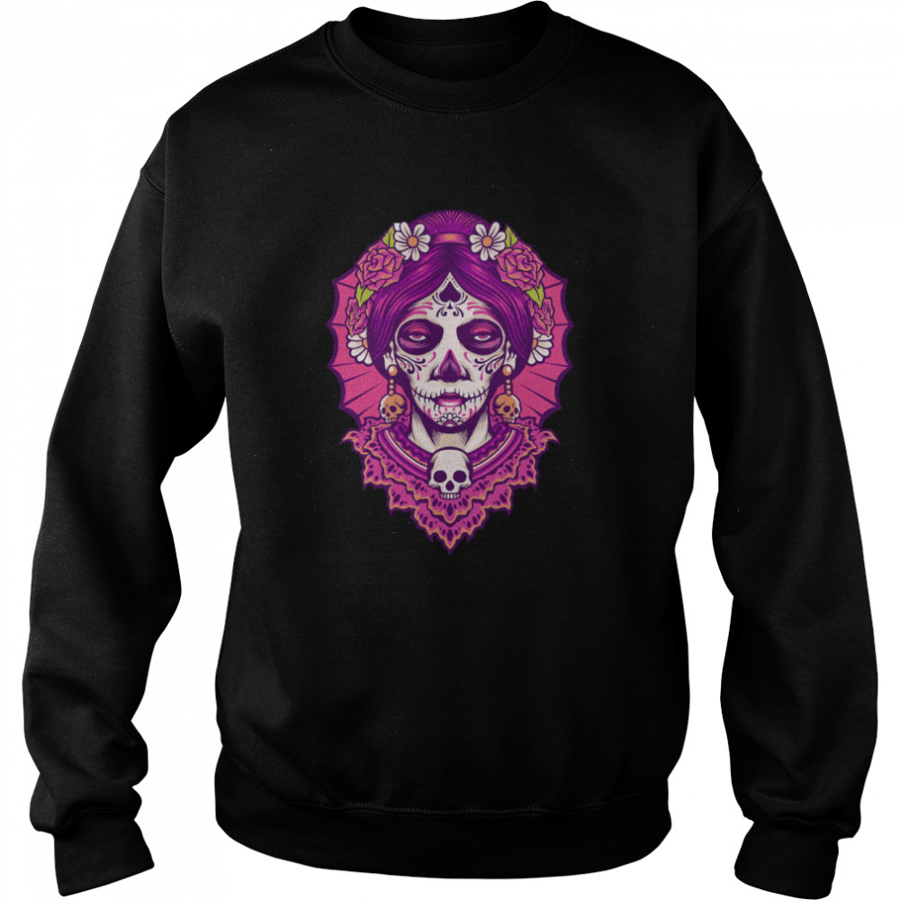 Los Muertos Day Dead Sugar Skull Women  Unisex Sweatshirt