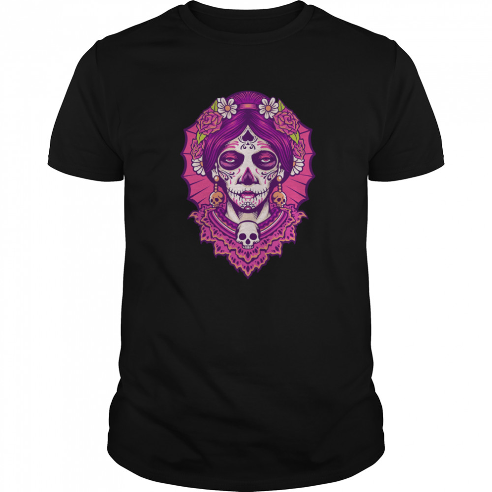 Los Muertos Day Dead Sugar Skull Women  Classic Men's T-shirt