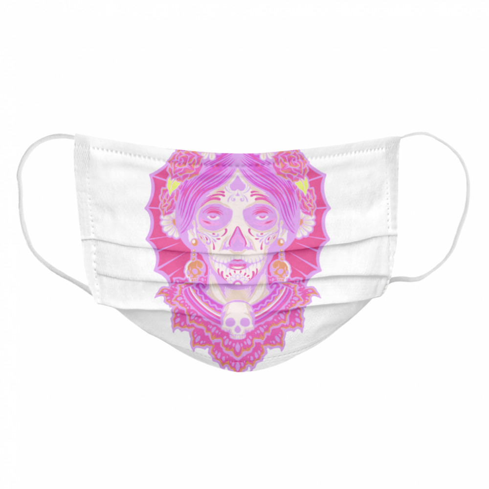 Los Muertos Day Dead Sugar Skull Women  Cloth Face Mask